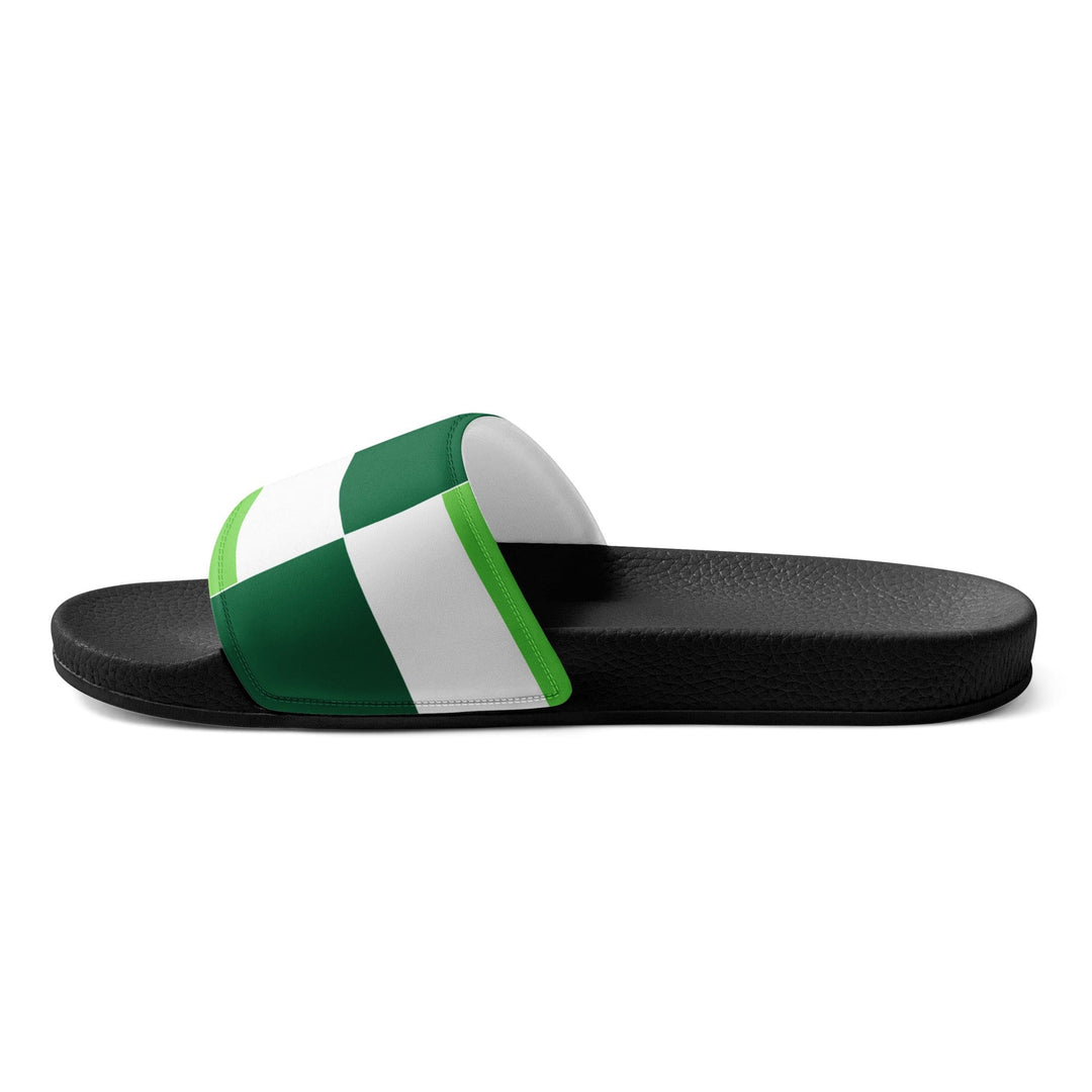 Mens Slide Sandals - Lime Forest Irish Green Colorblock - Mens/Slides