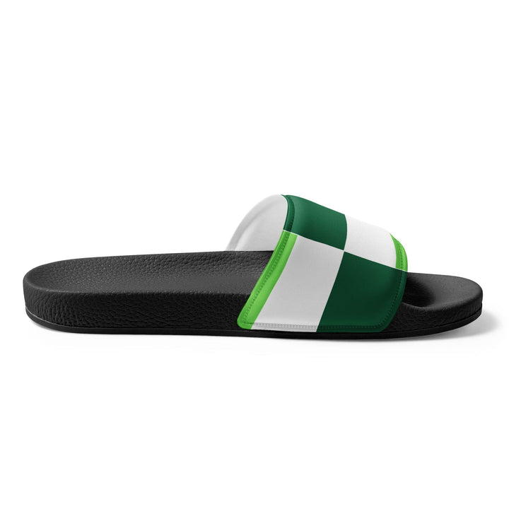 Mens Slide Sandals - Lime Forest Irish Green Colorblock - Mens/Slides