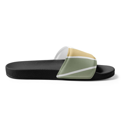 Mens Slide Sandals Mint Green Geometric Lines Print - Mens | Slides