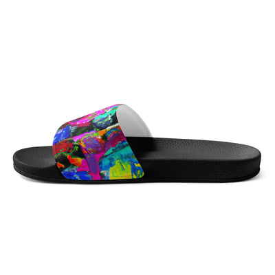 Mens Slide Sandals Multicolor Abstract Expression Pattern 2 - Mens | Slides