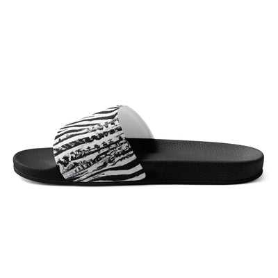 Mens Slide Sandals Native Black And White Abstract Pattern - Mens | Slides