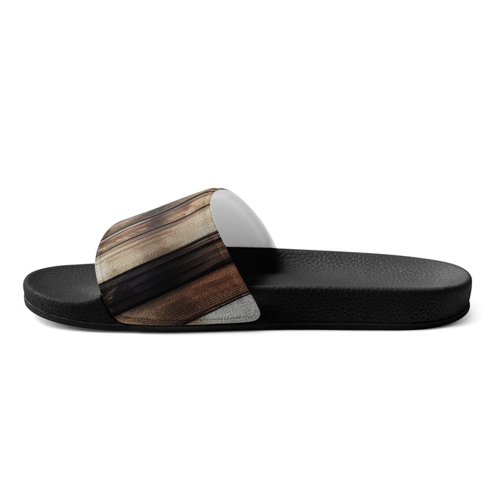 Mens Slide Sandals - Natural Wood Grain Pattern - Mens | Slides