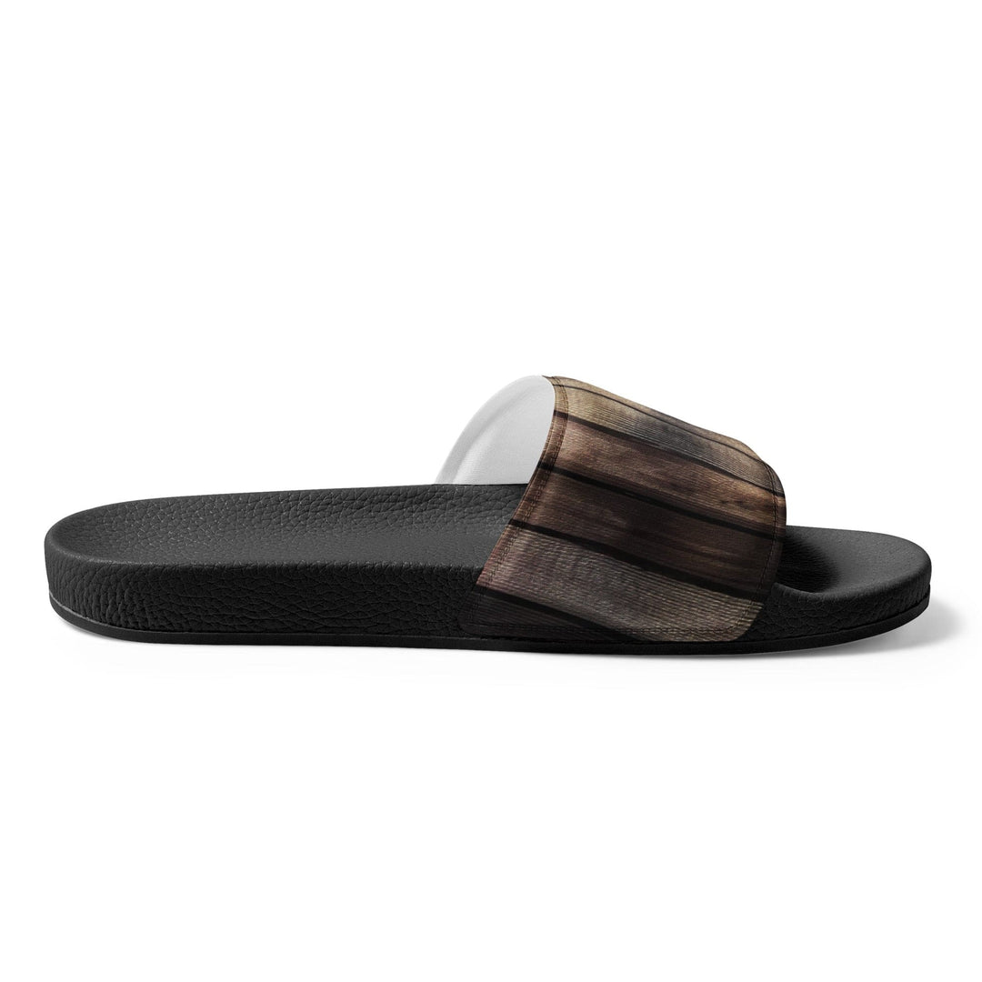 Mens Slide Sandals - Natural Wood Grain Pattern - Mens | Slides