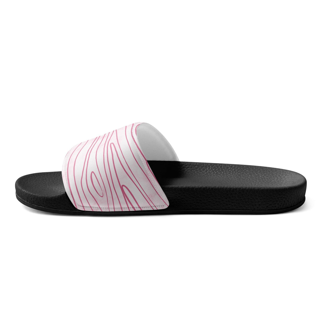 Mens Slide Sandals - Pink Line Art Sketch Print - Mens | Slides