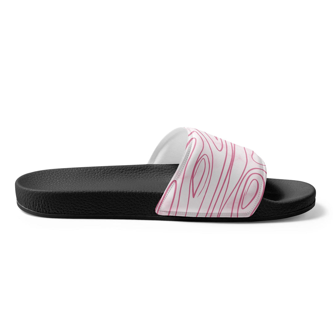 Mens Slide Sandals - Pink Line Art Sketch Print - Mens/Slides