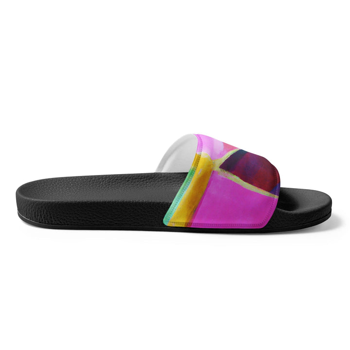 Mens Slide Sandals Pink Purple Red Geometric Pattern - Mens | Slides