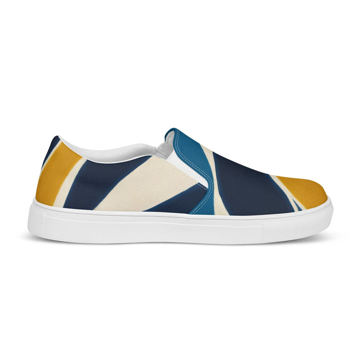 Mens Slip-on Canvas Shoes Abstract Multicolor Swirl Line Pattern 78386