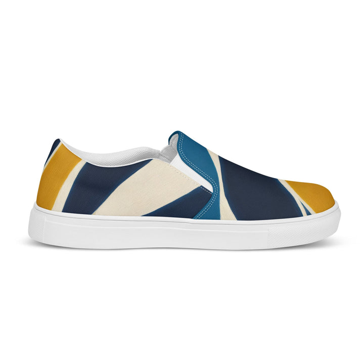 Mens Slip-on Canvas Shoes Abstract Multicolor Swirl Line Pattern 78386