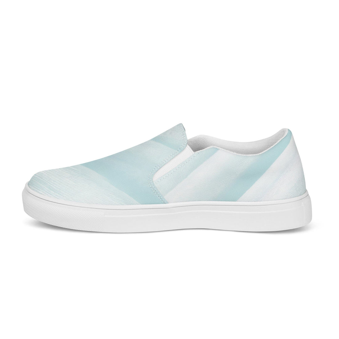 Mens Slip-on Canvas Shoes Abstract Sky Blue Swirl Pattern 6390