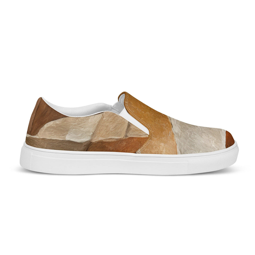 Mens Slip-on Canvas Shoes Abstract Stone Pattern 6672