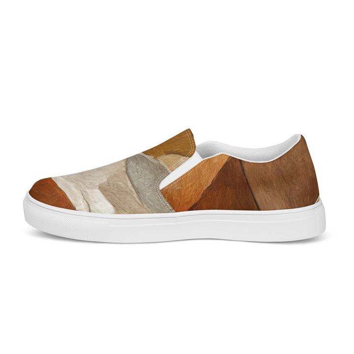 Mens Slip-on Canvas Shoes Abstract Stone Pattern 6672