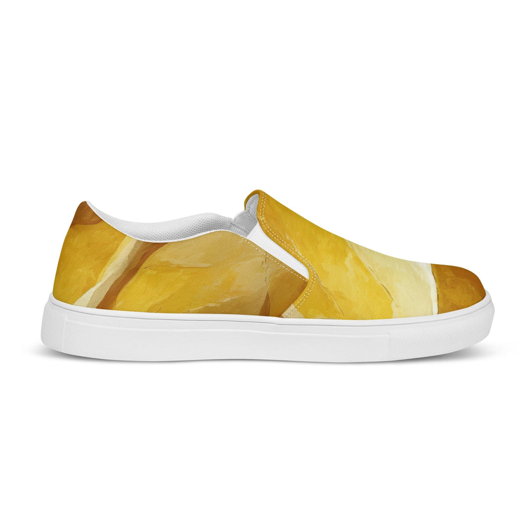 Mens Slip-on Canvas Shoes Abstract Yellow Textured Pattern 78476