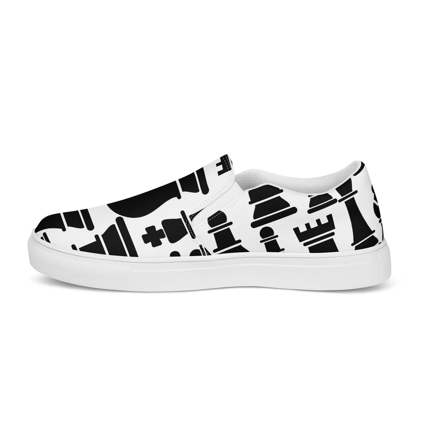 Men’s Slip-on Canvas Shoes Black And White Chess Print - Mens | Sneakers