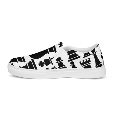 Men’s Slip-on Canvas Shoes Black And White Chess Print - Mens | Sneakers