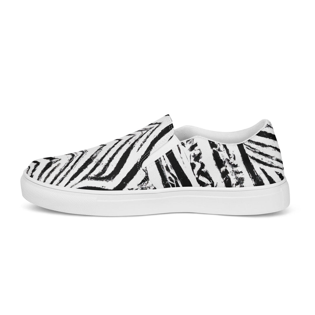 Mens Slip-on Canvas Shoes Black White Native Print