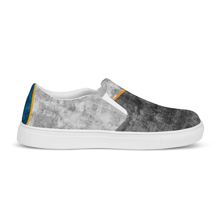 Mens Slip-on Canvas Shoes Blue Grey Design