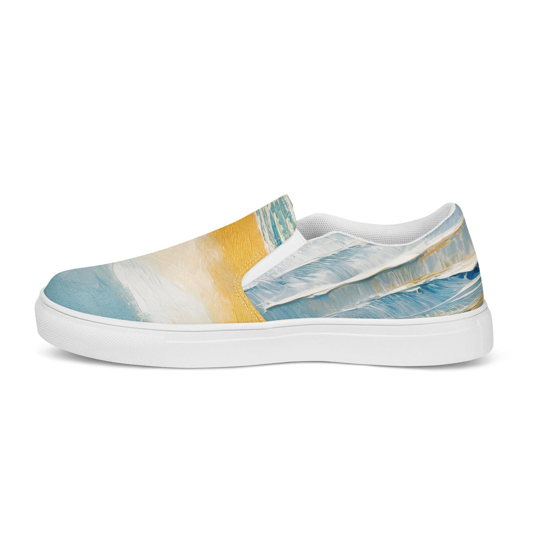 Mens Slip-on Canvas Shoes Blue Ocean Golden Sunset Print 2