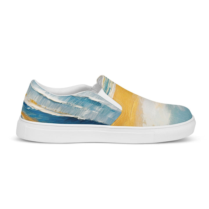 Mens Slip-on Canvas Shoes Blue Ocean Golden Sunset Print 2