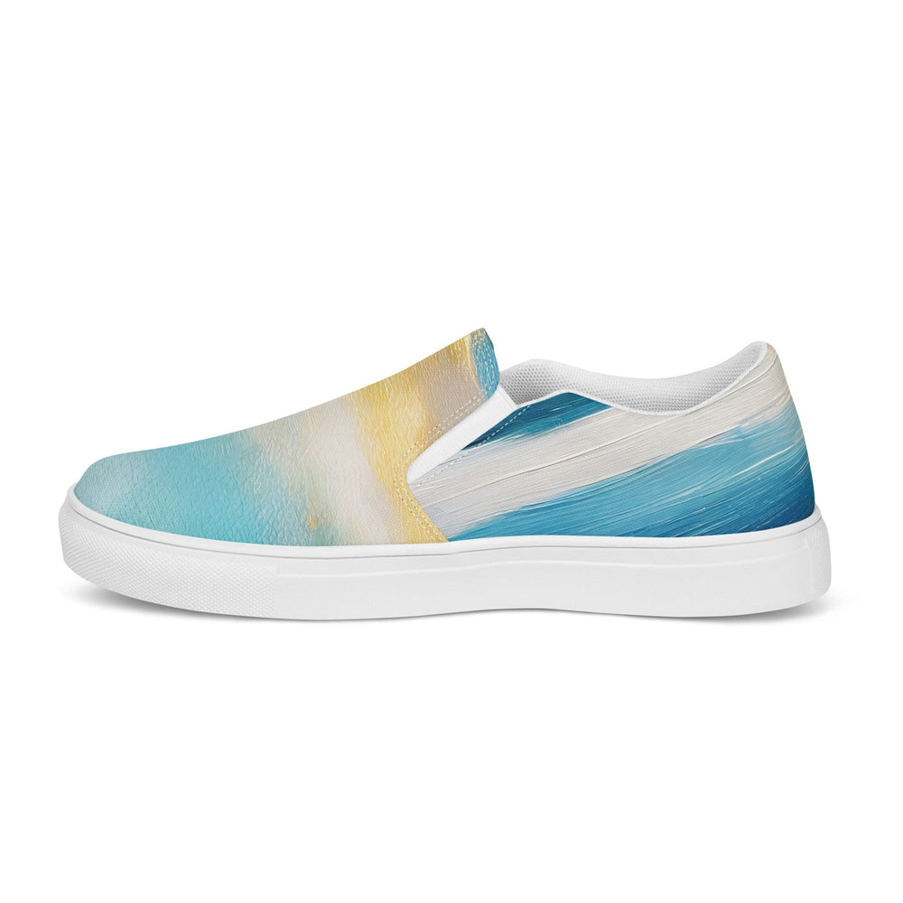 Mens Slip-on Canvas Shoes Blue Ocean Golden Sunset Print 4