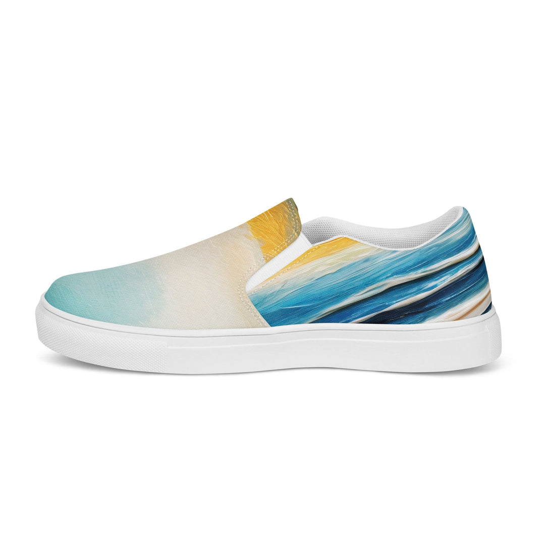 Mens Slip-on Canvas Shoes Blue Ocean Golden Sunset Print