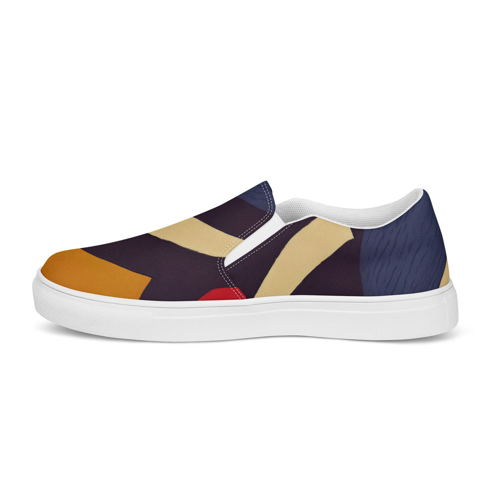 Mens Slip-on Canvas Shoes Colorblock Print 29138