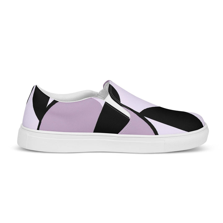 Mens Slip-on Canvas Shoes Geometric Lavender and Black Pattern