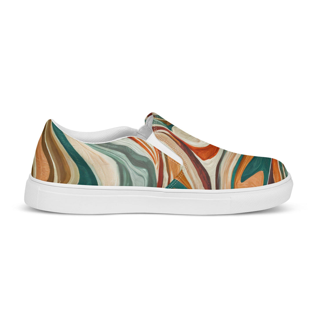 Mens Slip-on Canvas Shoes Marble Print 17163