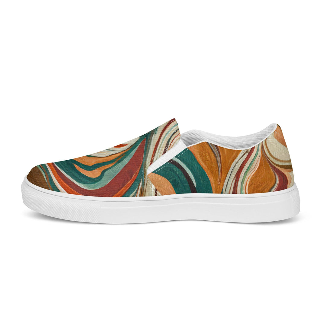 Mens Slip-on Canvas Shoes Marble Print 17163