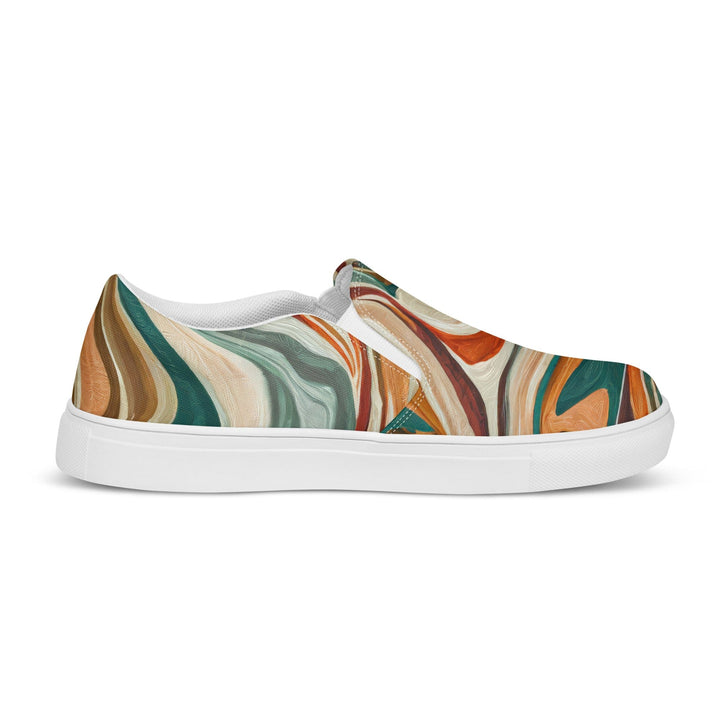 Mens Slip-on Canvas Shoes Marble Print 17163