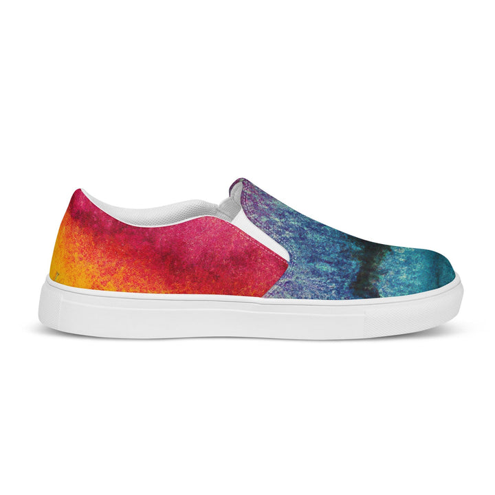 Mens Slip-on Canvas Shoes Multicolor Abstract Pattern 2
