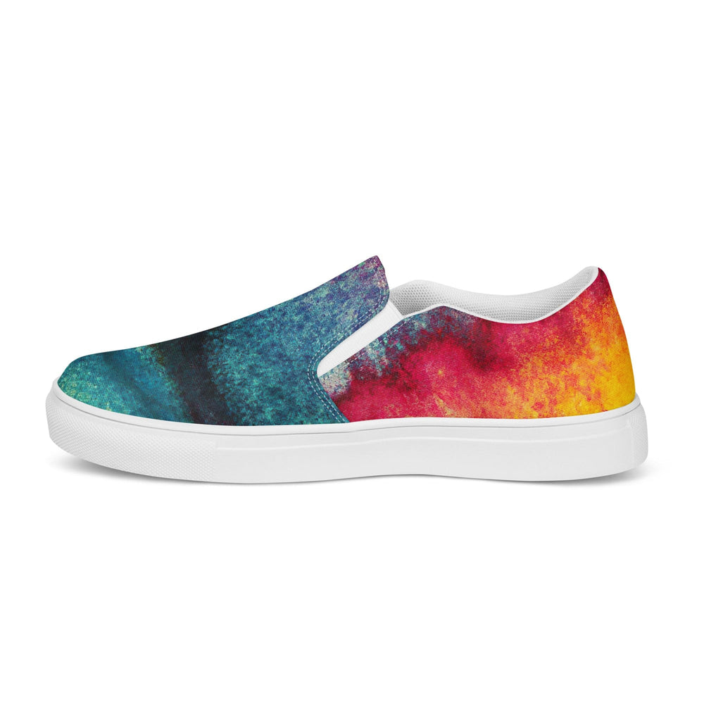 Mens Slip-on Canvas Shoes Multicolor Abstract Pattern 2