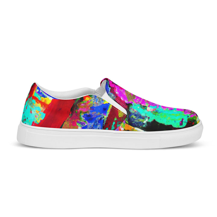 Mens Slip-on Canvas Shoes Multicolor Abstract Pattern