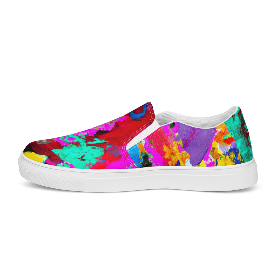 Mens Slip-on Canvas Shoes Multicolor Abstract Pattern