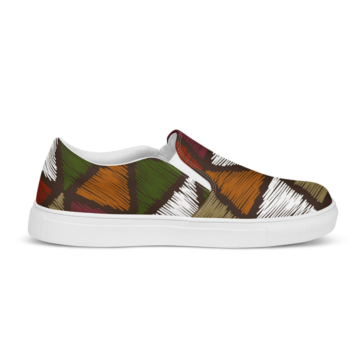 Mens Slip-on Canvas Shoes Multicolor Tribal Pattern