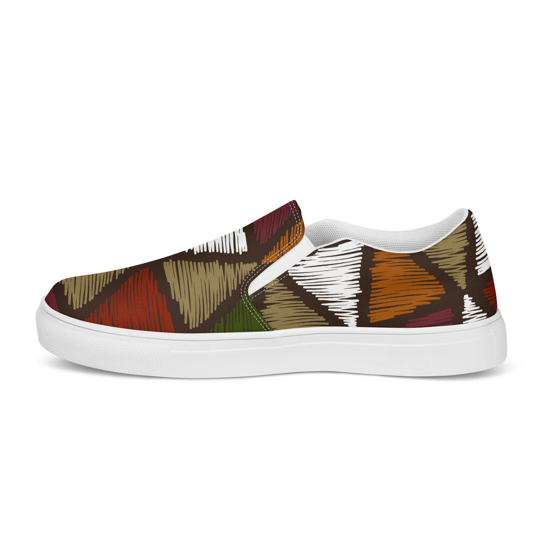 Mens Slip-on Canvas Shoes Multicolor Tribal Pattern