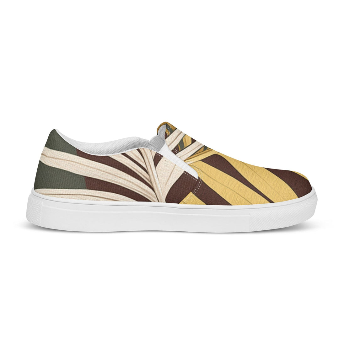 Mens Slip-on Canvas Shoes Palm Tree Leaves Pattern