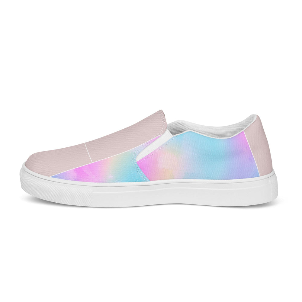 Mens Slip-on Canvas Shoes Pastel Colorblock Watercolor Illustration