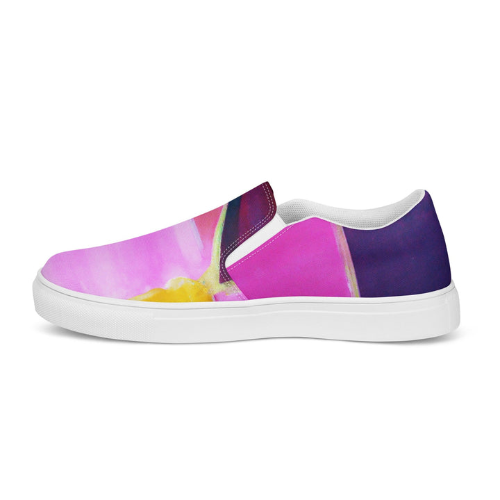 Mens Slip-on Canvas Shoes Pink and Purple Pattern