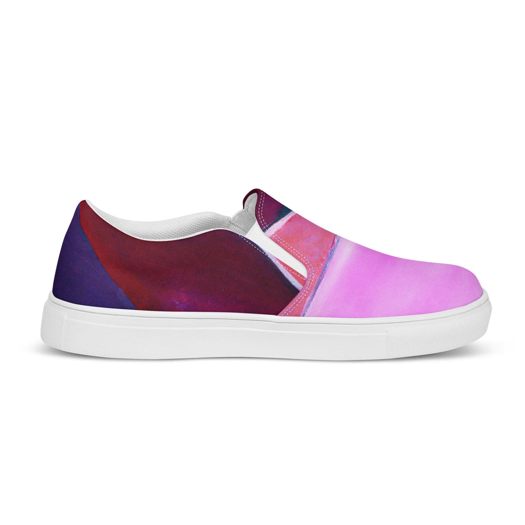 Mens Slip-on Canvas Shoes Pink and Purple Pattern