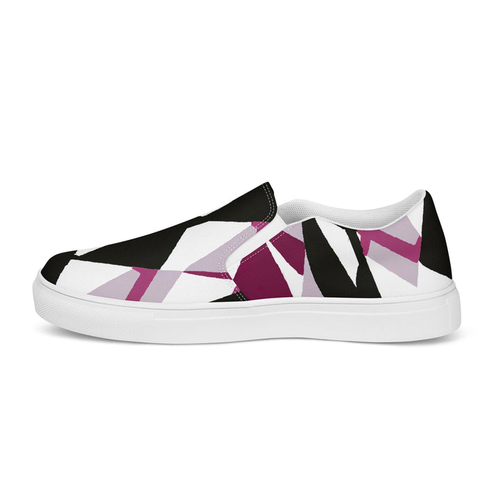 Mens Slip-on Canvas Shoes Pink Mauve Pattern 2