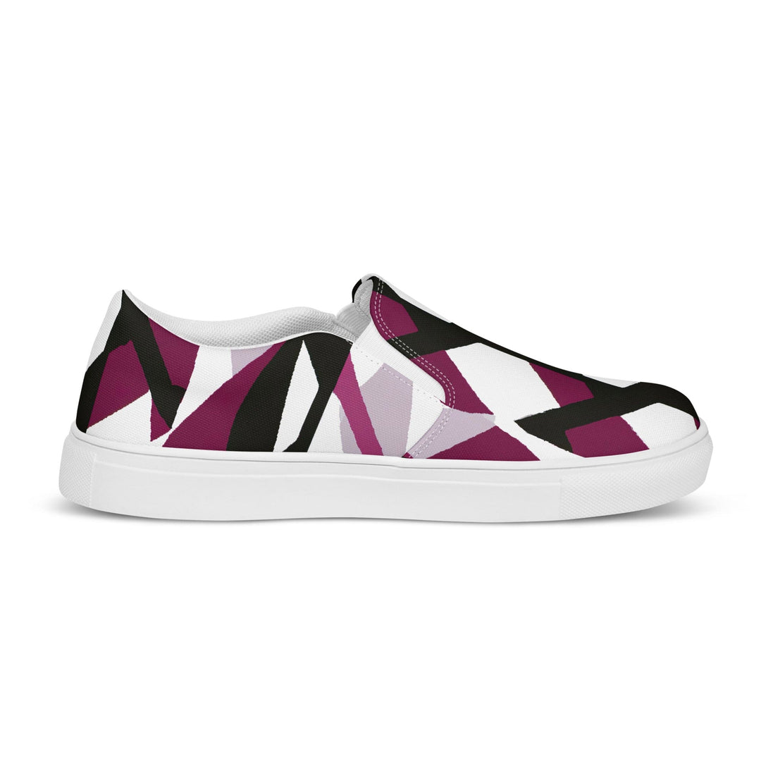 Mens Slip-on Canvas Shoes Pink Mauve Pattern 2