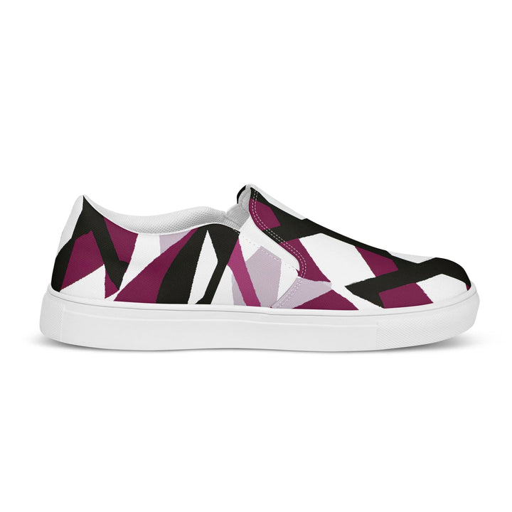 Mens Slip-on Canvas Shoes Pink Mauve Pattern 2