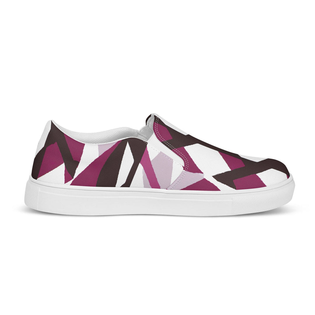 Mens Slip-on Canvas Shoes Pink Mauve Pattern