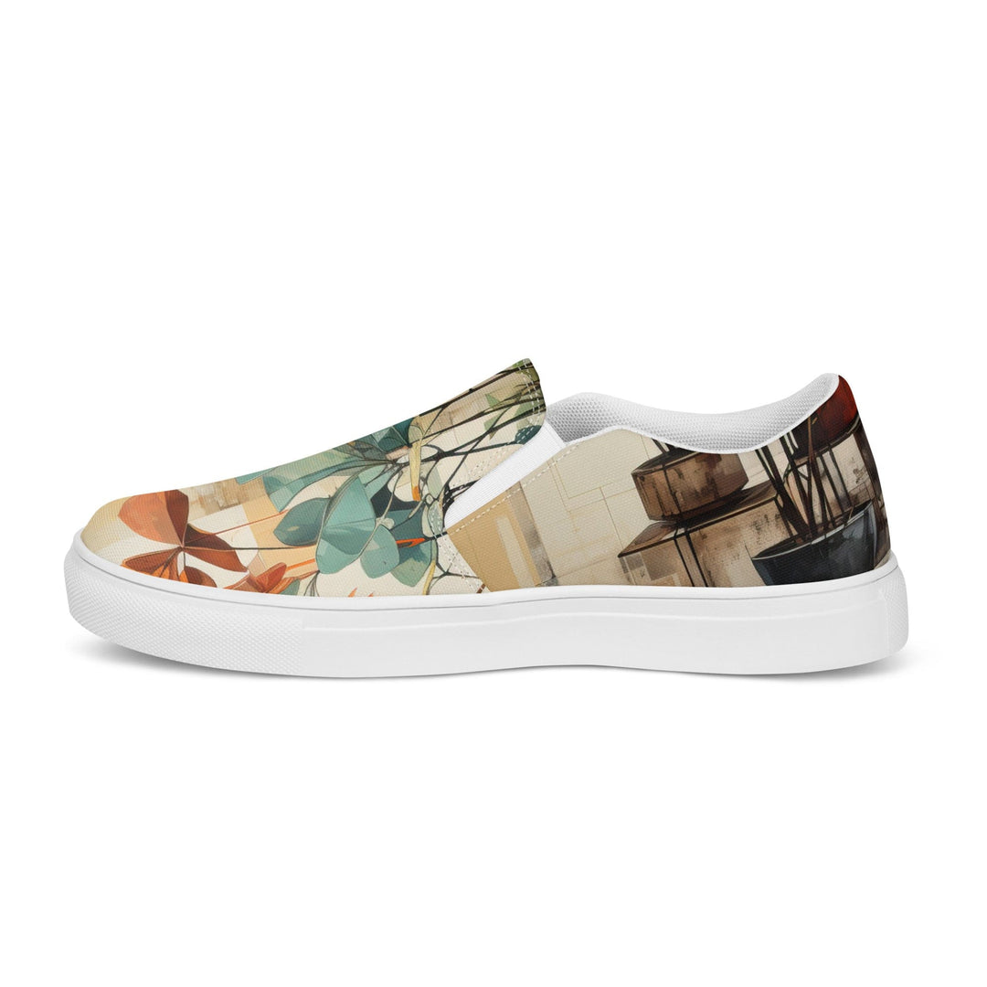 Mens Slip-on Canvas Shoes Rustic Botanical Plants