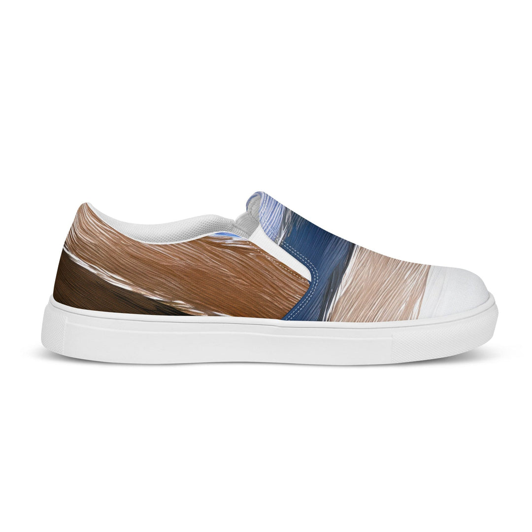 Mens Slip-on Canvas Shoes Rustic Hues Pattern