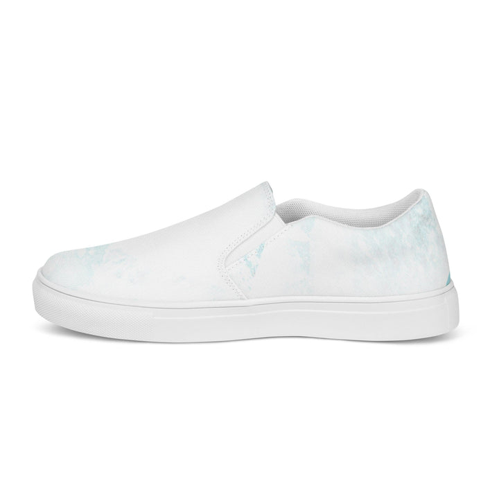 Men’s Slip-on Canvas Shoes Subtle Abstract Ocean Blue and White Print