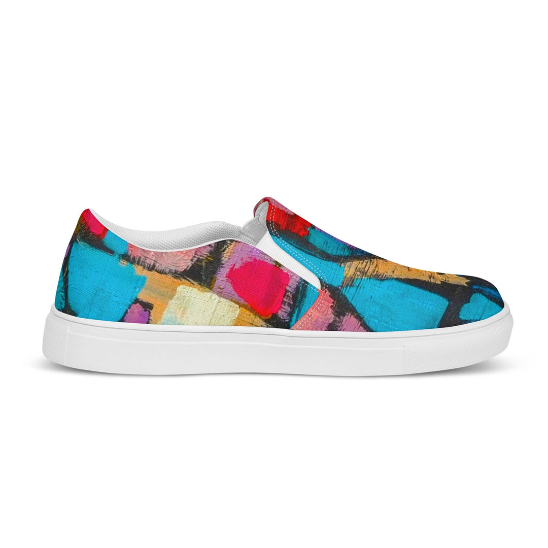 Mens Slip-on Canvas Shoes Sutileza Smooth Colorful Abstract Print