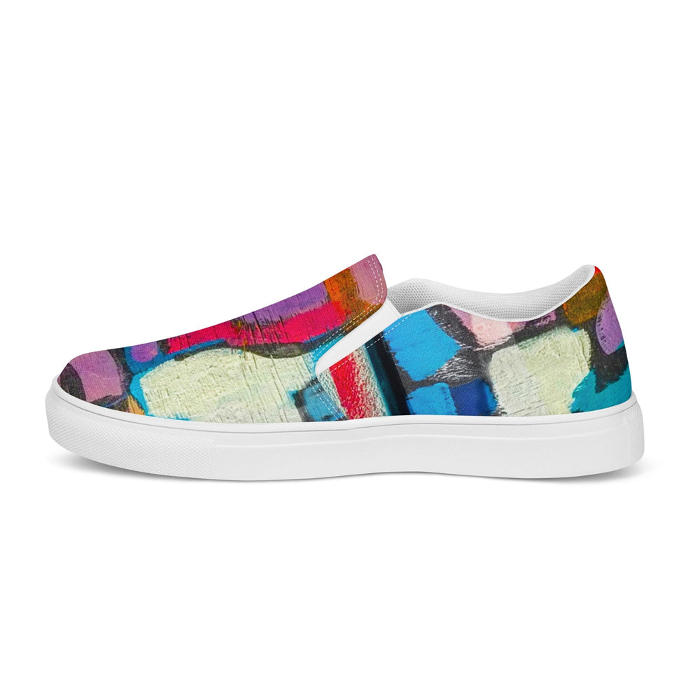 Mens Slip-on Canvas Shoes Sutileza Smooth Colorful Abstract Print