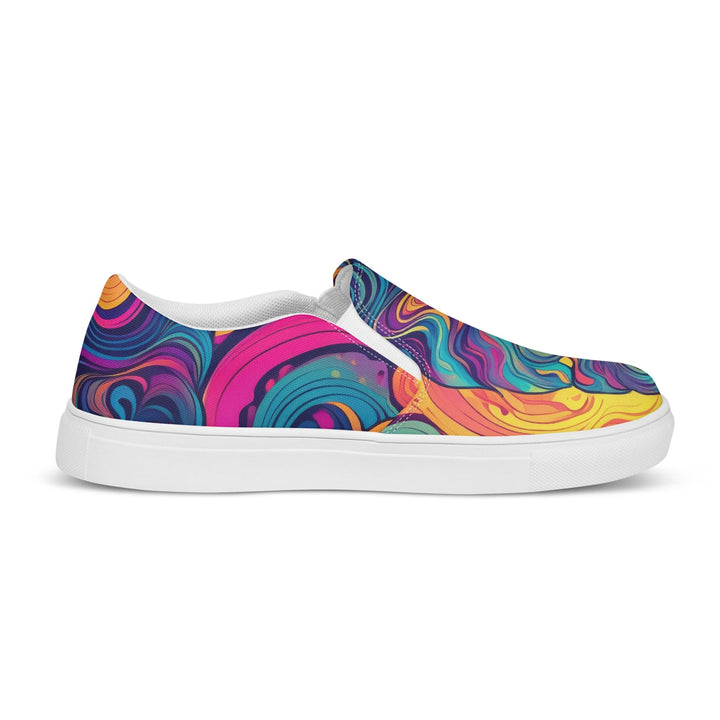 Mens Slip-on Canvas Shoes Vibrant Psychedelic Kaleidoscope Boho 2