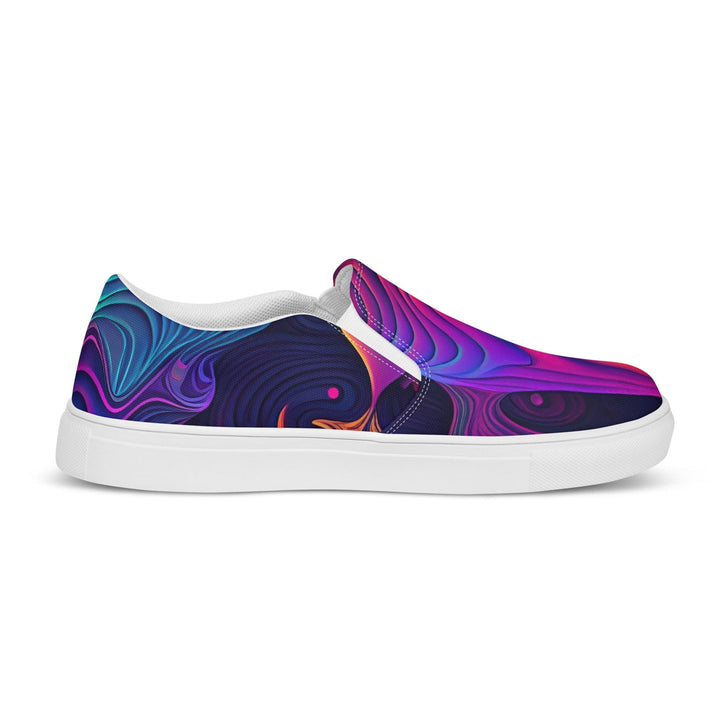 Mens Slip-on Canvas Shoes Vibrant Psychedelic Kaleidoscope Boho Print